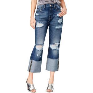 M1858 Womens Distressed & Ripped Cropped Jeans, Blue, NWT